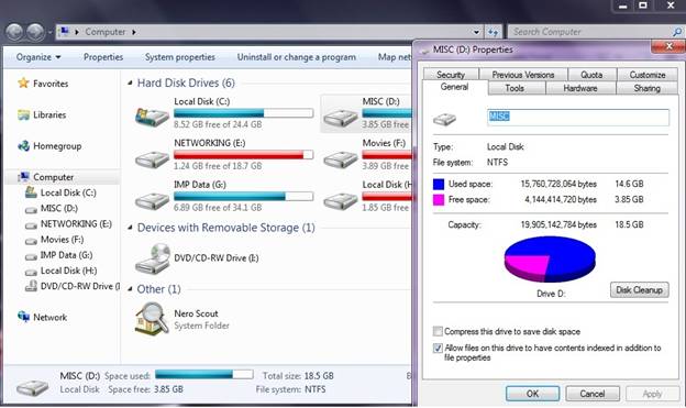 windows 7 hard disk